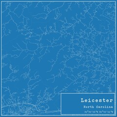 Blueprint US city map of Leicester, North Carolina.