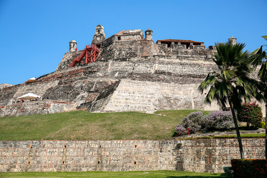 Castle San Felipe de Barajas on a sunny day, Cartagena, Colombia