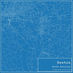 Blueprint US city map of Newton, North Carolina.