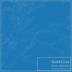 Blueprint US city map of Linville, North Carolina.
