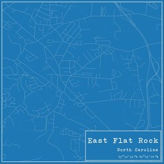 Blueprint US city map of East Flat Rock, North Carolina.