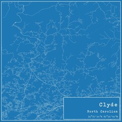 Blueprint US city map of Clyde, North Carolina.