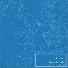Blueprint US city map of Arden, North Carolina.