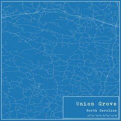 Blueprint US city map of Union Grove, North Carolina.