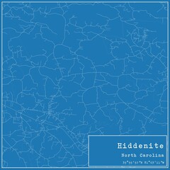 Blueprint US city map of Hiddenite, North Carolina.