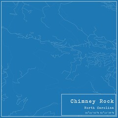 Blueprint US city map of Chimney Rock, North Carolina.