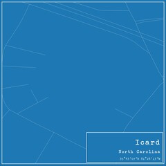 Blueprint US city map of Icard, North Carolina.