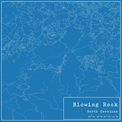 Blueprint US city map of Blowing Rock, North Carolina.