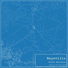 Blueprint US city map of Maysville, North Carolina.