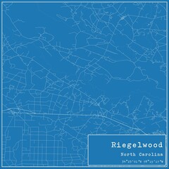Blueprint US city map of Riegelwood, North Carolina.