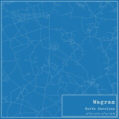 Blueprint US city map of Wagram, North Carolina.