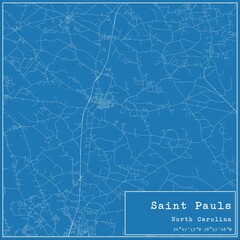 Blueprint US city map of Saint Pauls, North Carolina.