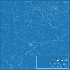 Blueprint US city map of Rowland, North Carolina.