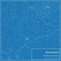 Blueprint US city map of Rowland, North Carolina.