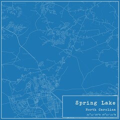 Blueprint US city map of Spring Lake, North Carolina.