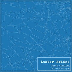 Blueprint US city map of Lumber Bridge, North Carolina.