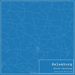 Blueprint US city map of Salemburg, North Carolina.