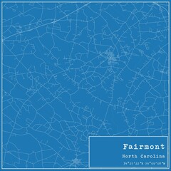Blueprint US city map of Fairmont, North Carolina.