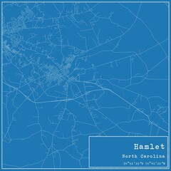 Blueprint US city map of Hamlet, North Carolina.