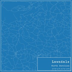 Blueprint US city map of Lawndale, North Carolina.