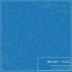 Blueprint US city map of Mount Ulla, North Carolina.