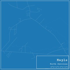 Blueprint US city map of Maple, North Carolina.
