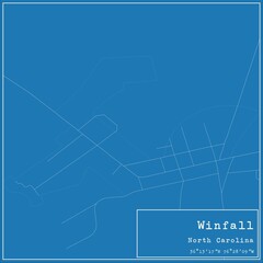 Blueprint US city map of Winfall, North Carolina.