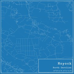 Blueprint US city map of Moyock, North Carolina.