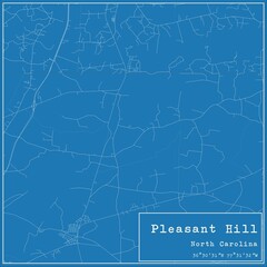 Blueprint US city map of Pleasant Hill, North Carolina.