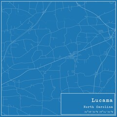 Blueprint US city map of Lucama, North Carolina.