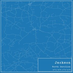 Blueprint US city map of Jackson, North Carolina.