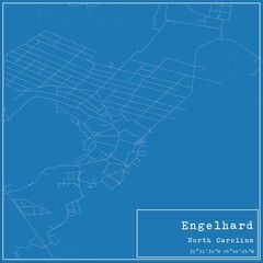 Blueprint US city map of Engelhard, North Carolina.