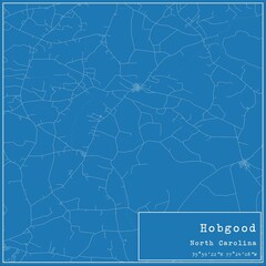 Blueprint US city map of Hobgood, North Carolina.
