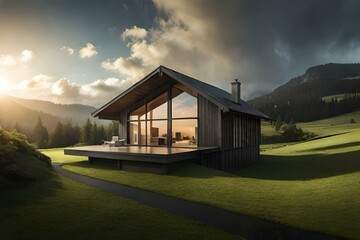 Obraz premium house in the mountains
