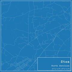 Blueprint US city map of Stem, North Carolina.