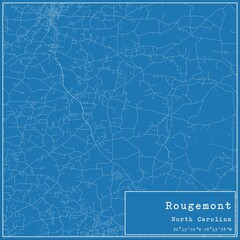 Blueprint US city map of Rougemont, North Carolina.
