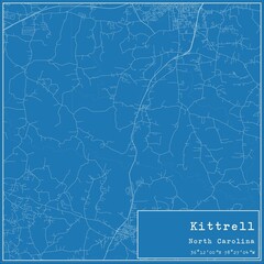 Blueprint US city map of Kittrell, North Carolina.