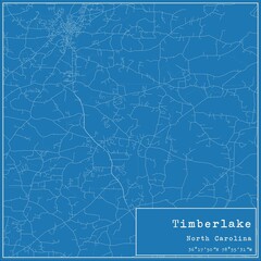 Blueprint US city map of Timberlake, North Carolina.