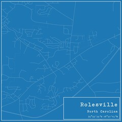 Fototapeta premium Blueprint US city map of Rolesville, North Carolina.