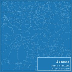 Blueprint US city map of Semora, North Carolina.