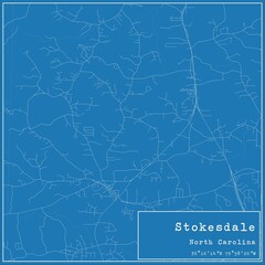 Fototapeta premium Blueprint US city map of Stokesdale, North Carolina.