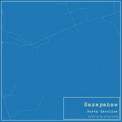 Blueprint US city map of Saxapahaw, North Carolina.