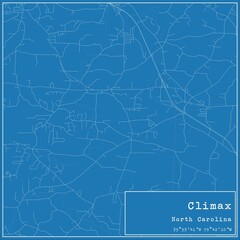 Fototapeta premium Blueprint US city map of Climax, North Carolina.