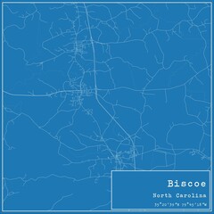 Blueprint US city map of Biscoe, North Carolina.