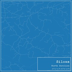 Blueprint US city map of Siloam, North Carolina.