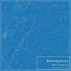 Obraz premium Blueprint US city map of Brandywine, West Virginia.