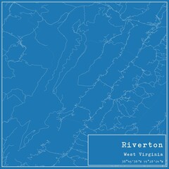 Blueprint US city map of Riverton, West Virginia.