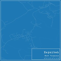 Blueprint US city map of Hepzibah, West Virginia.