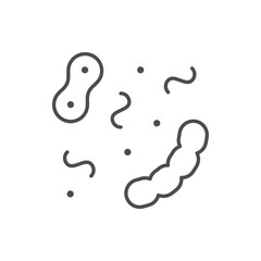 Microbes or bacteria line icon