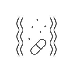 Probiotics pill line outline icon